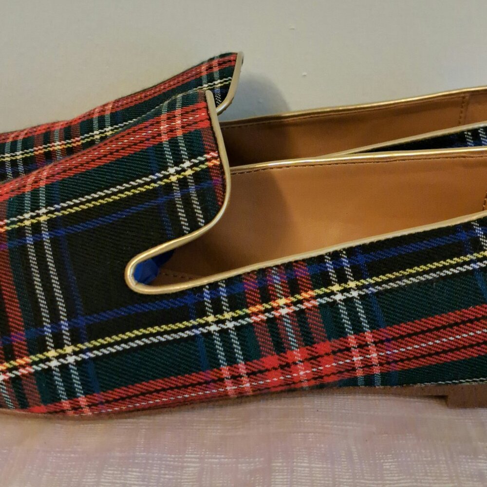 J. Crew Plaid Flats in Red and Blue - Picture 4 of 7